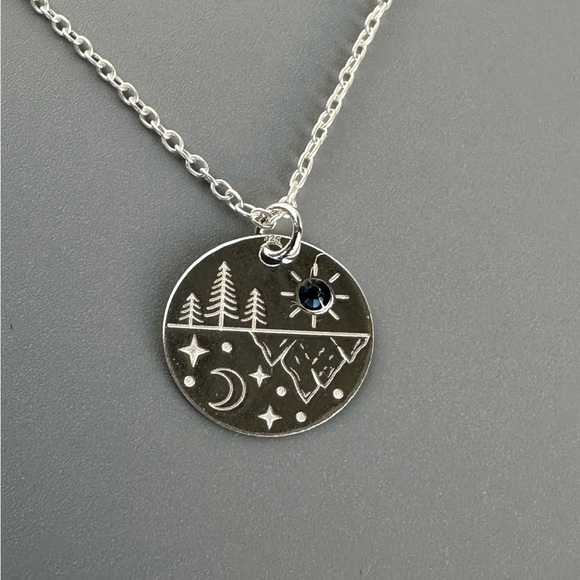 Sterling Silver Mountain and Starry Night Necklace - Picture 9 of 9